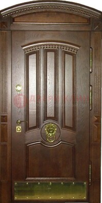 Хорошая стальная арочная дверь с декоративным элементом ДА-23 в Тихвине