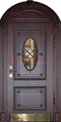 Арочная металлическая дверь с виноритом ДА-38 в Тихвине