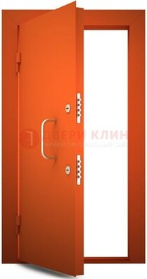 Оранжевая стальная бронированная дверь с нитроэмалью ДБ-2 в Тихвине