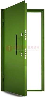 Зеленая металлическая бронированная дверь ДБ-8 в Тихвине
