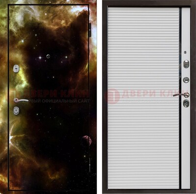 Стальная дверь с фотопечатью космоса ДФ-14 в Тихвине