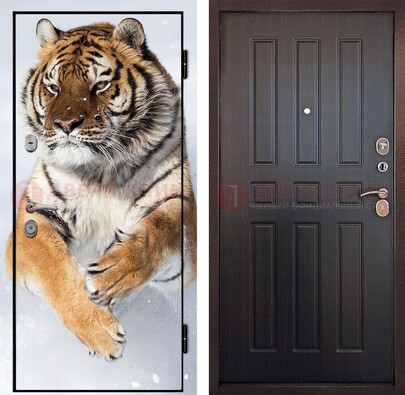 Металлическая дверь с фотопечатью тигра ДФ-1 в Тихвине