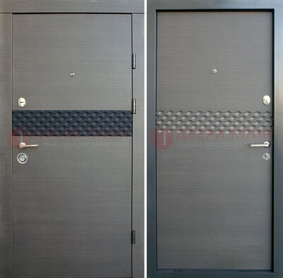 Темно-серая стальная дверь с МДФ ДМ-218 в Тихвине