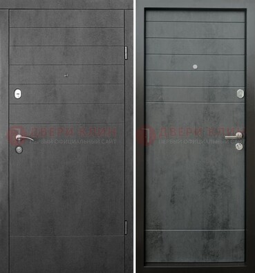 Темная металлическая дверь с филенчатой МДФ внутри и снаружи ДМ-229 в Тихвине