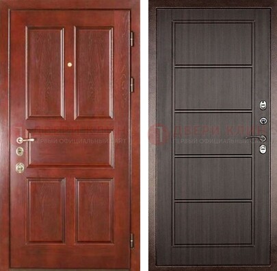 Красная металлическая дверь с МДФ в квартиру ДМ-387 в Тихвине