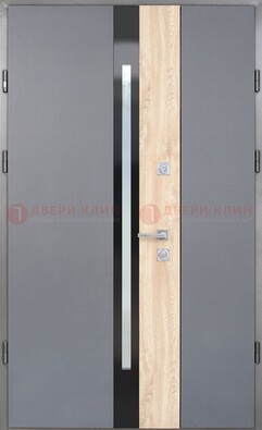 Полуторная металлическая дверь с МДФ ДМ-503 в Тихвине