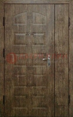 Коричневая тамбурная двухстворчатая дверь с МДФ ДМ-539 в Тихвине