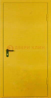 Желтая железная дверь с нитроэмалью ДН-5 в Тихвине
