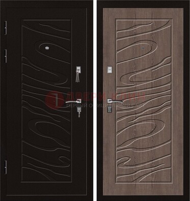 Темная железная дверь с порошковым окрасом ДП-127 в Тихвине