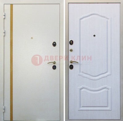 Белая входная дверь с порошковым напылением ДП-136 в Тихвине