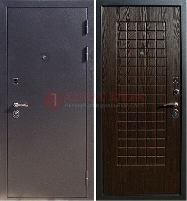 Серая металлическая дверь с порошковым напылением ДП-153 в Тихвине
