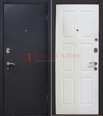 Черная металлическая дверь с порошковым покрытием ДП-193 в Тихвине