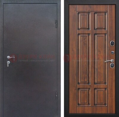 Темная входная дверь с порошковым покрытием с МДФ панелью ДП-235 в Тихвине