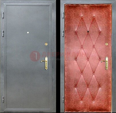 Серая стальная дверь с порошковым покрытием ДП-25 в Тихвине