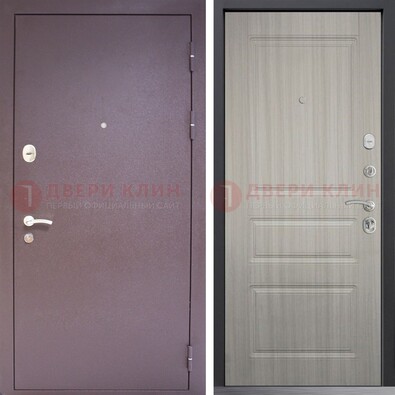 Темная стальная дверь с порошковым окрасом и МДФ ДП-310 в Тихвине
