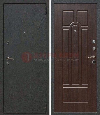 Черная металлическая дверь с порошковым окрасом ДП-47 в Тихвине