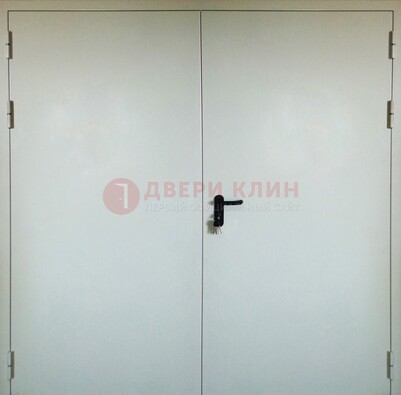 Белая металлическая противопожарная дверь ДТ-8 в Тихвине