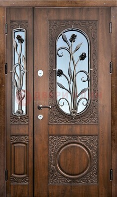 Железная дверь с виноритом и ковкой ДВТ-180 в Тихвине