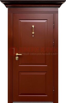 Красная железная дверь винорит для частного дома ДВТ-251 в Тихвине