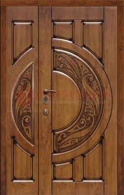Коричневая входная дверь с виноритом ДВТ-5 в Тихвине