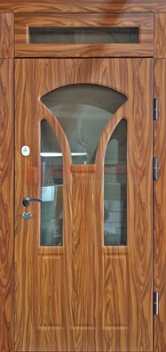 Коричневая классическая входная дверь с виноритом ДВТ-66 в Тихвине