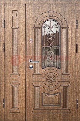 Железная классическая дверь с терморазрывом и рисунком ДВТ-77 в Тихвине