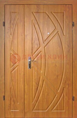 Полуторная металлическая дверь с МДФ золотой дуб ПЛ-17 в Тихвине